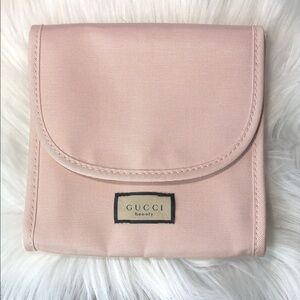 Authentic Gucci PINK Toiletry Makeup Bag Pouch Clutch》Flora Blooms Floral Lining